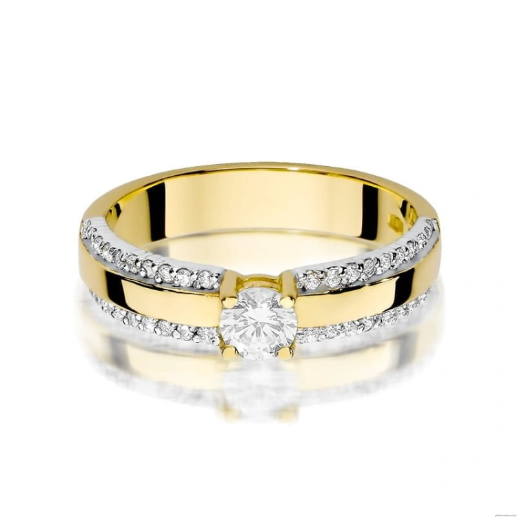Pierścionek W356 Diament 0,25ct żółte złoto