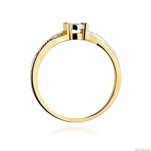 Pierścionek W361 Diament 0,08ct żółte złoto