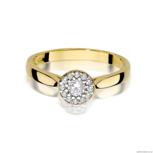 Pierścionek W362 Diament 0,12ct żółte złoto