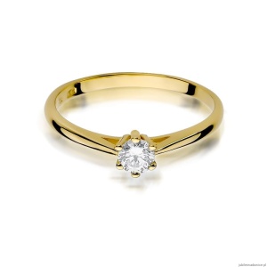 Pierścionek W365 Diament 0,15ct żółte złoto