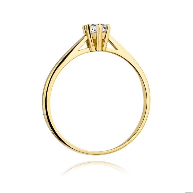 Pierścionek W365 Diament 0,15ct żółte złoto