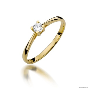 Pierścionek W367 Diament 0,15ct żółte złoto