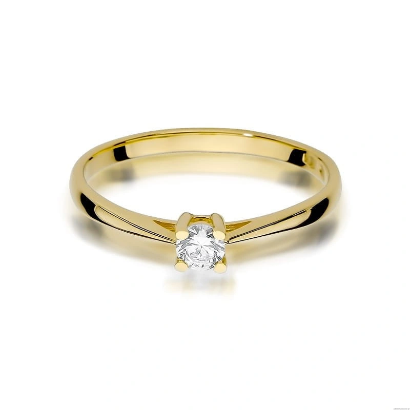 Pierścionek W367 Diament 0,15ct żółte złoto