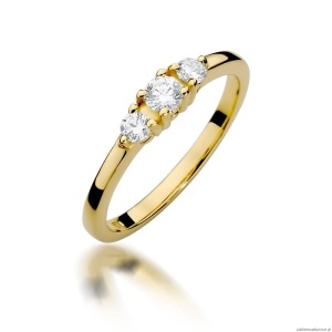 Pierścionek W377 Diament 0,15ct żółte złoto