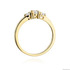 Pierścionek W377 Diament 0,15ct żółte złoto