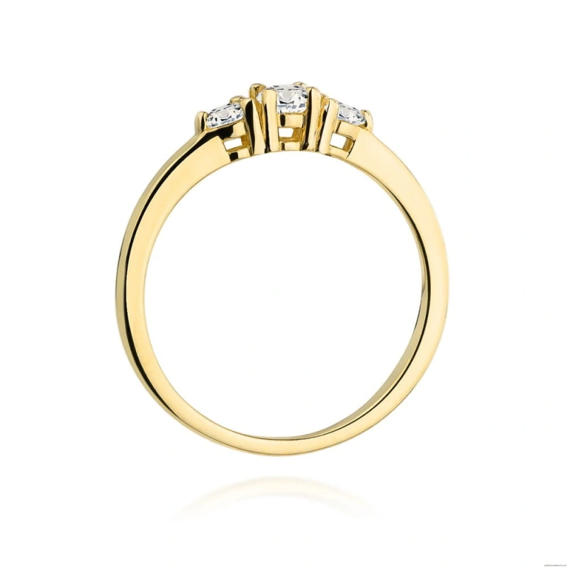 Pierścionek W377 Diament 0,15ct żółte złoto