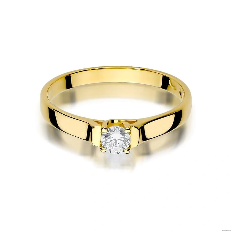 Pierścionek W381 Diament 0,18ct żółte złoto