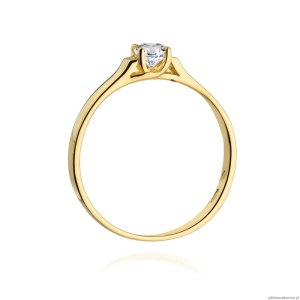 Pierścionek W381 Diament 0,18ct żółte złoto