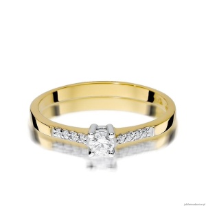 Pierścionek W382 Diament 0,15ct żółte złoto
