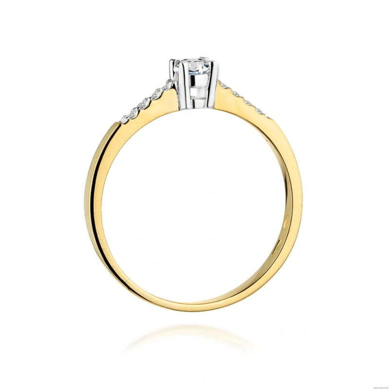 Pierścionek W382 Diament 0,15ct żółte złoto
