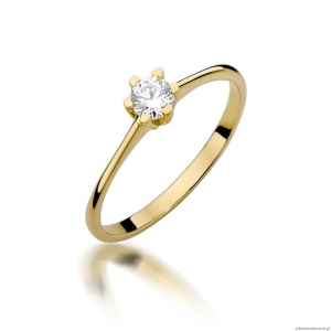 Pierścionek W387 Diament 0,23ct żółte złoto