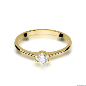 Pierścionek W387 Diament 0,23ct żółte złoto