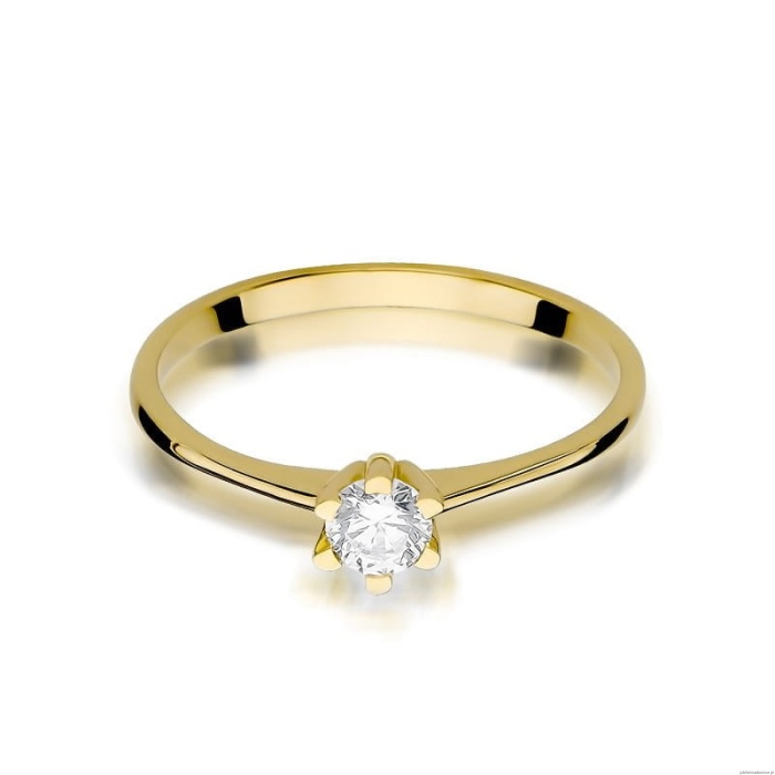 Pierścionek W387 Diament 0,23ct żółte złoto