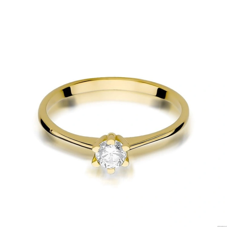 Pierścionek W387 Diament 0,23ct żółte złoto