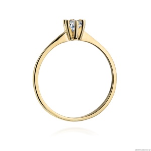 Pierścionek W387 Diament 0,23ct żółte złoto