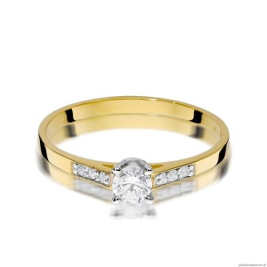 Pierścionek W399 Diament 0,15ct żółte złoto