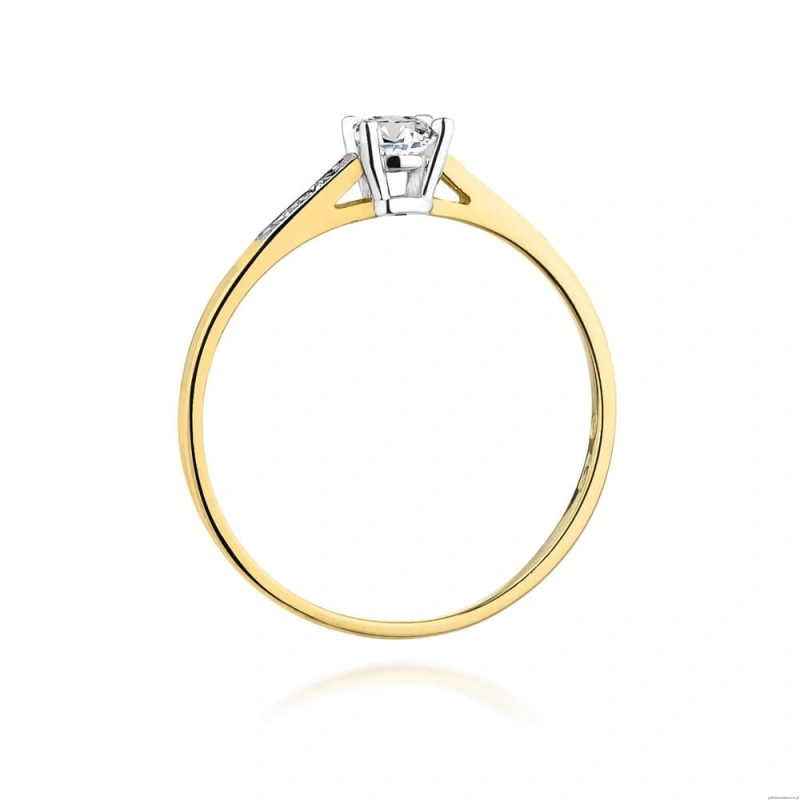 Pierścionek W399 Diament 0,15ct żółte złoto