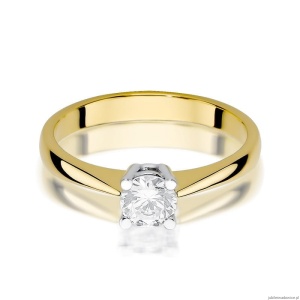 Pierścionek W404 Diament 0,50ct żółte złoto