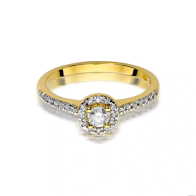 Pierścionek W406 Diament 0,15ct żółte złoto