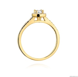 Pierścionek W406 Diament 0,15ct żółte złoto