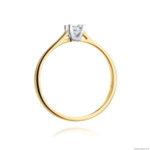 Pierścionek W407 Diament 0,09ct żółte złoto