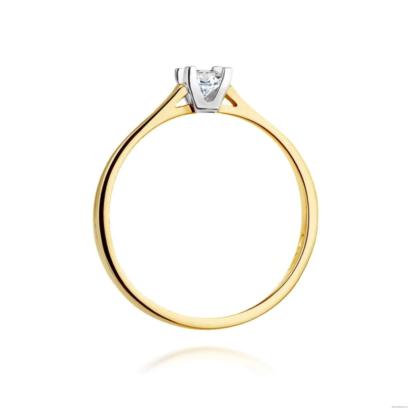 Pierścionek W407 Diament 0,09ct żółte złoto