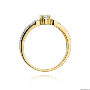 Pierścionek W411 Diament 0,10ct żółte złoto