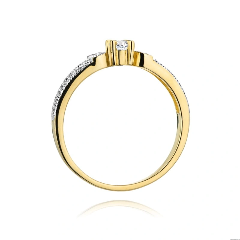 Pierścionek W411 Diament 0,10ct żółte złoto