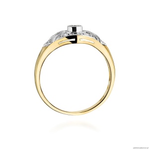 Pierścionek W413 Diament 0,10ct żółte złoto