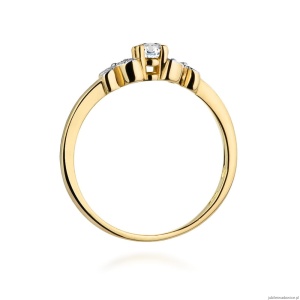 Pierścionek W414 Diament 0,10ct żółte złoto