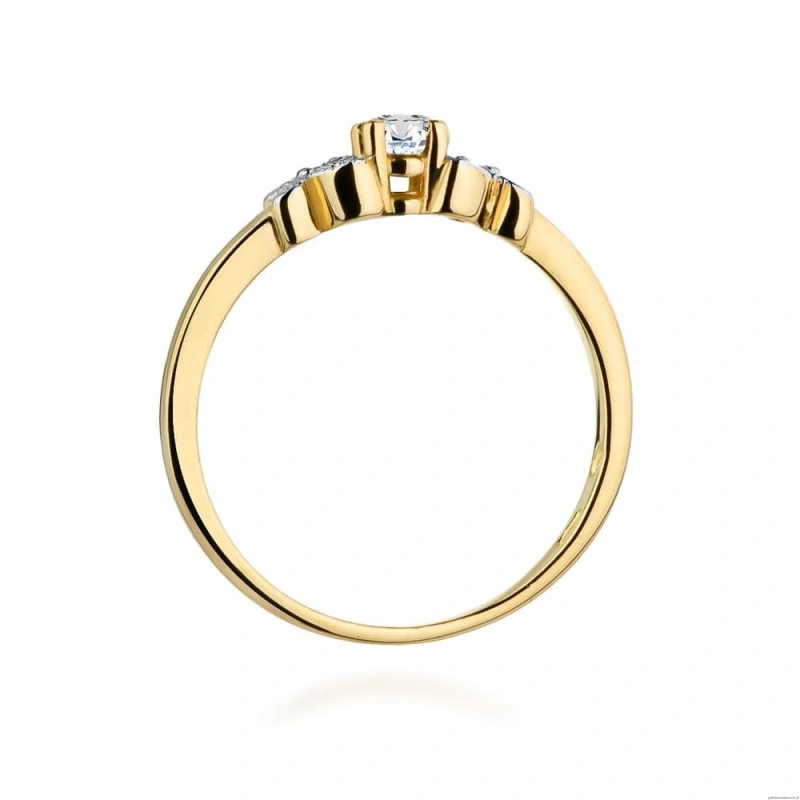 Pierścionek W414 Diament 0,10ct żółte złoto