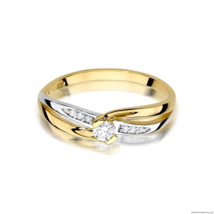 Pierścionek W415 Diament 0,10ct żółte złoto