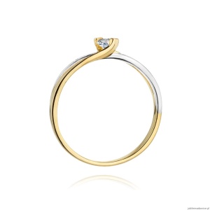 Pierścionek W415 Diament 0,10ct żółte złoto