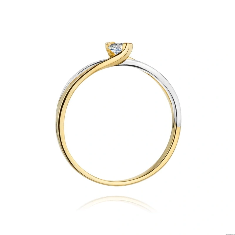 Pierścionek W415 Diament 0,10ct żółte złoto