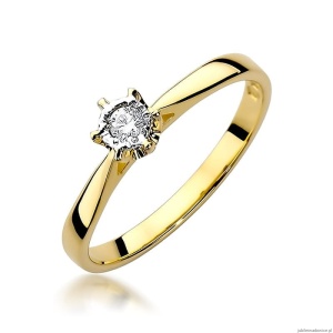Pierścionek W426 Diament 0,05ct żółte złoto