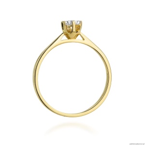 Pierścionek W426 Diament 0,05ct żółte złoto