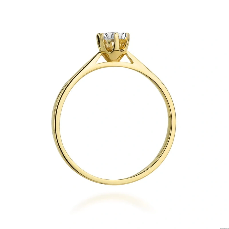 Pierścionek W426 Diament 0,05ct żółte złoto