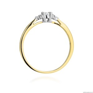 Pierścionek W428 Diament 0,10ct żółte złoto