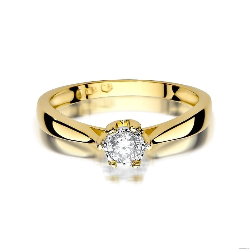 Pierścionek W429 Diament 0,20ct żółte złoto