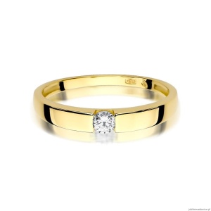Pierścionek W432 Diament 0,12ct żółte złoto