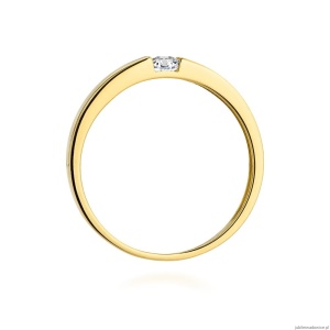 Pierścionek W432 Diament 0,12ct żółte złoto