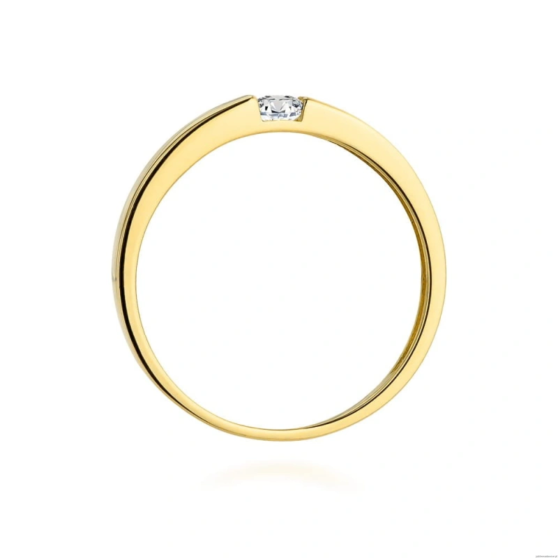 Pierścionek W432 Diament 0,12ct żółte złoto