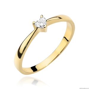 Pierścionek W433 Diament 0,10ct żółte złoto