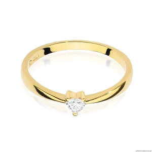 Pierścionek W433 Diament 0,10ct żółte złoto