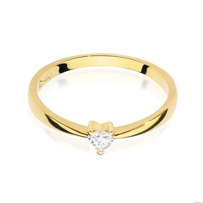 Pierścionek W433 Diament 0,10ct żółte złoto