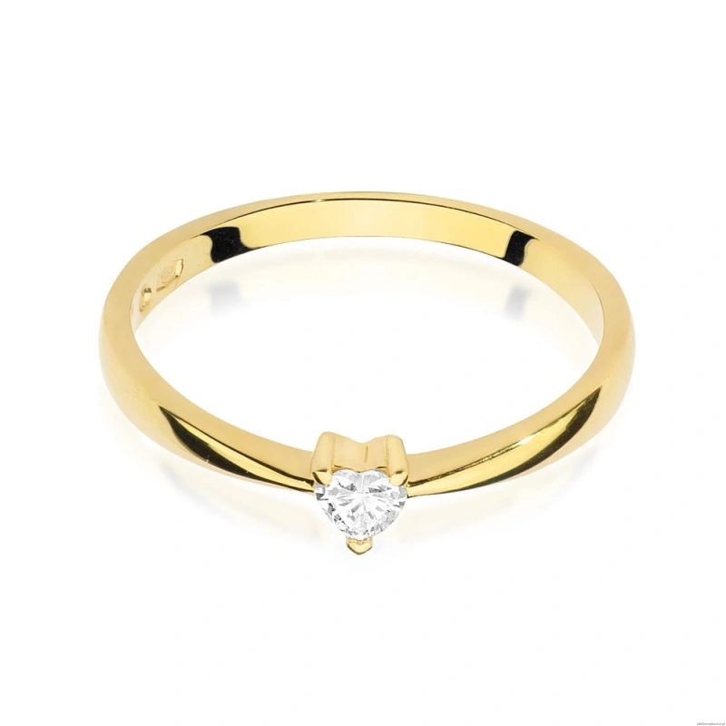 Pierścionek W433 Diament 0,10ct żółte złoto