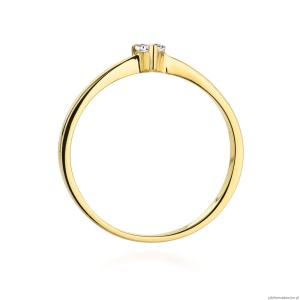 Pierścionek W433 Diament 0,10ct żółte złoto