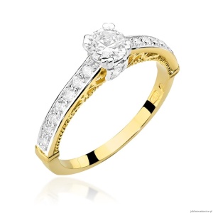 Pierścionek W439 Diament 0,30ct żółte złoto