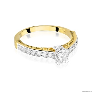 Pierścionek W439 Diament 0,30ct żółte złoto
