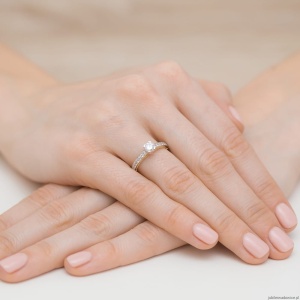 Pierścionek W439 Diament 0,30ct żółte złoto